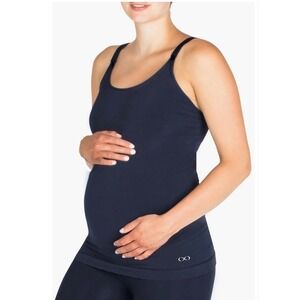 Modern Eternity Womens Navy Blue Seamless Bamboo Nursing Camisole Tank Top M/M